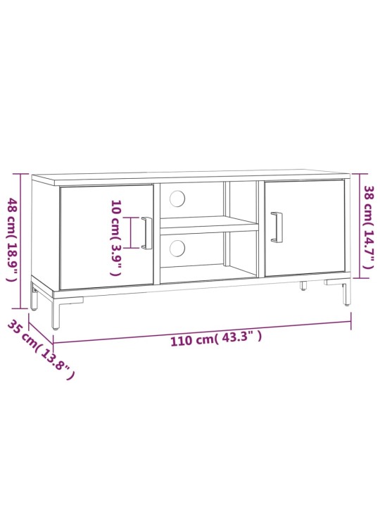 Tv stolek hnědý 110 x 35 x 48 cm masivní borové dřevo