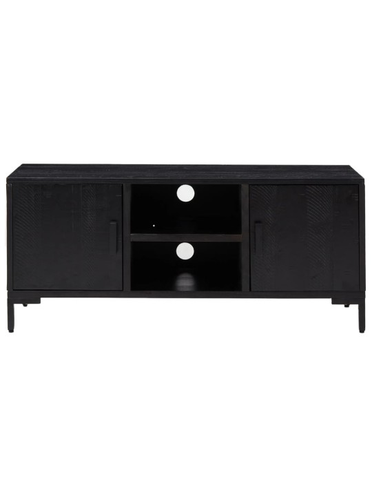 Tv stolek černý 110 x 35 x 48 cm masivní borové dřevo