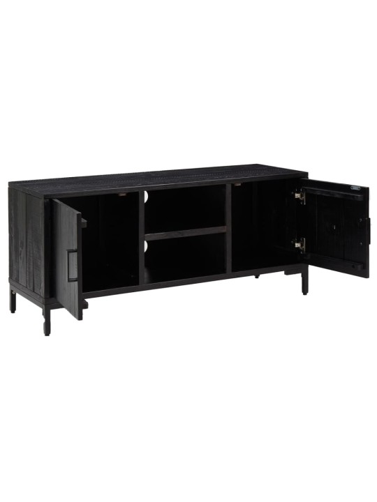 Tv stolek černý 110 x 35 x 48 cm masivní borové dřevo