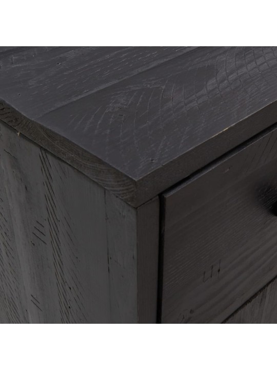 Příborník černý 110 x 35 x 70 cm masivní borové dřevo
