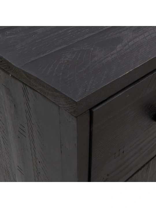 Příborník černý 110 x 35 x 70 cm masivní borové dřevo