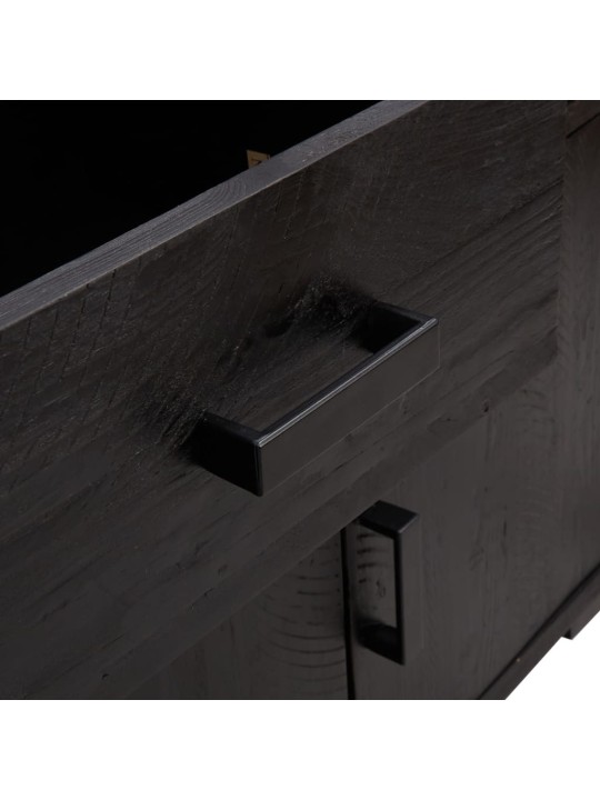 Příborník černý 110 x 35 x 70 cm masivní borové dřevo