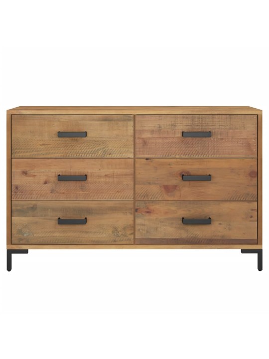 Příborník hnědý 110 x 35 x 70 cm masivní borové dřevo