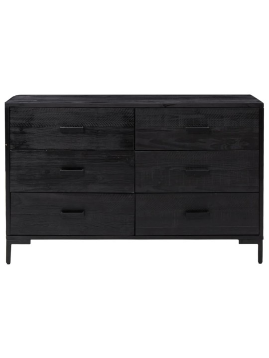 Příborník černý 110 x 35 x 70 cm masivní borové dřevo