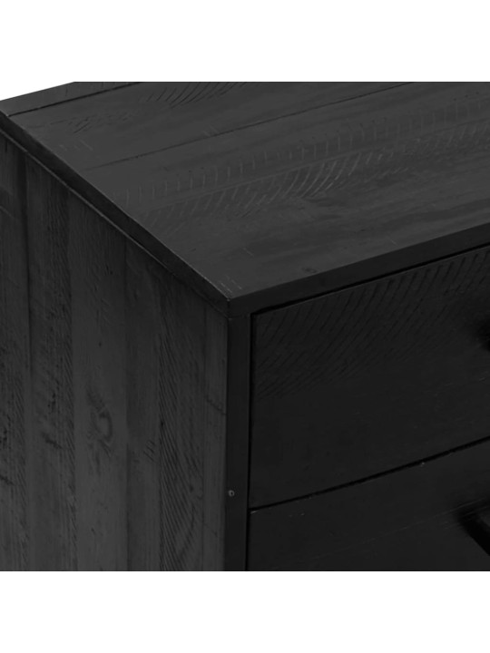 Příborník černý 110 x 35 x 70 cm masivní borové dřevo