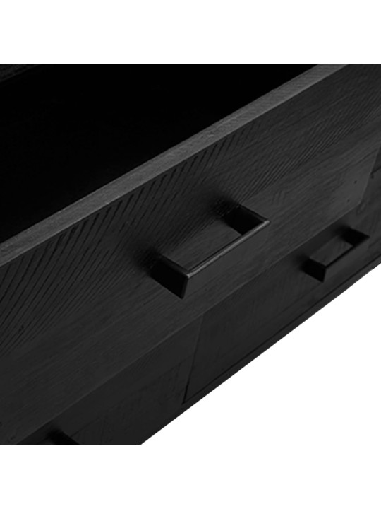 Příborník černý 110 x 35 x 70 cm masivní borové dřevo
