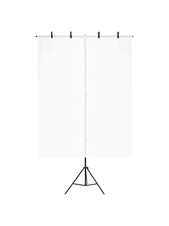Stojan na fotopozadí ve tvaru T černý 151 x 60 x (70–200) cm