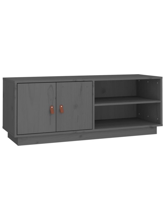 TV skříňka šedá 105 x 34 x 40 cm masivní borové dřevo