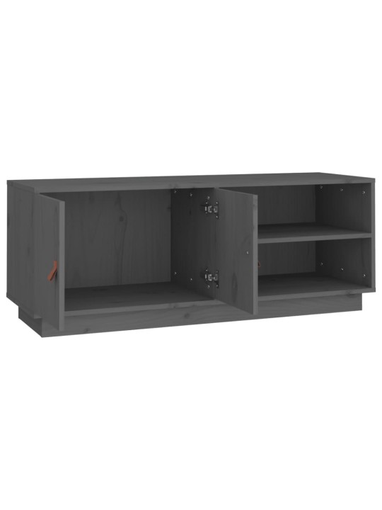 TV skříňka šedá 105 x 34 x 40 cm masivní borové dřevo