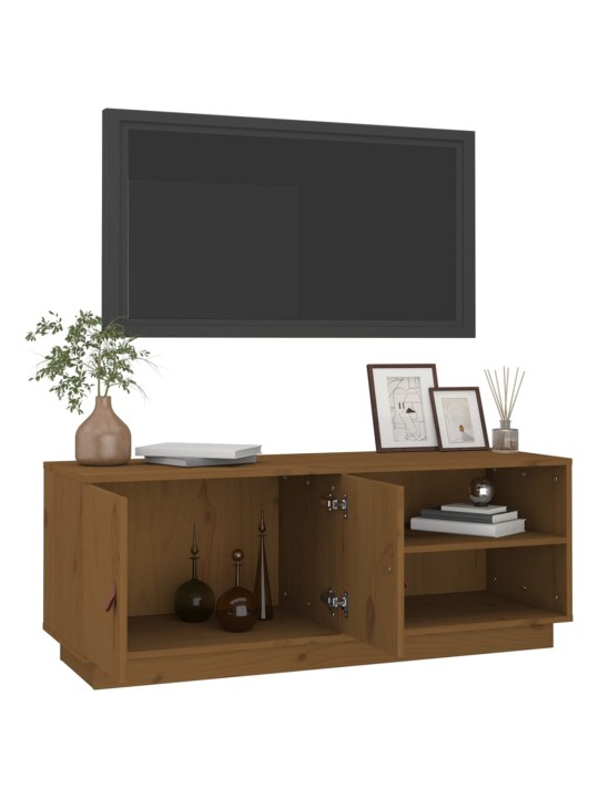 TV skříňka medově hnědá 105 x 34 x 40 cm masivní borové dřevo