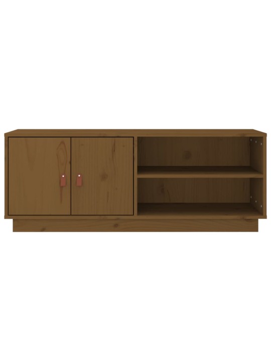 TV skříňka medově hnědá 105 x 34 x 40 cm masivní borové dřevo