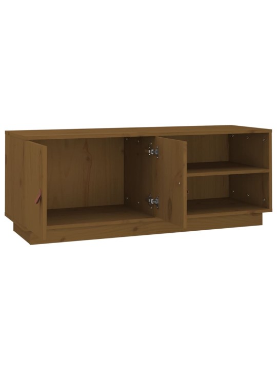 TV skříňka medově hnědá 105 x 34 x 40 cm masivní borové dřevo
