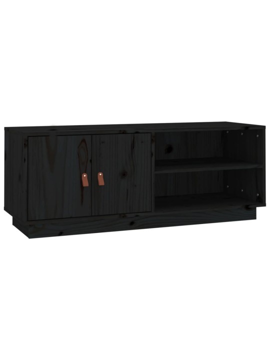 TV skříňka černá 105 x 34 x 40 cm masivní borové dřevo