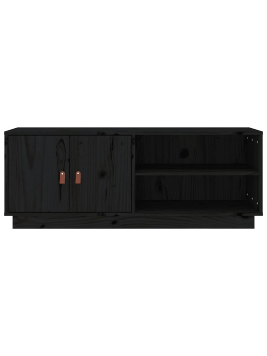 TV skříňka černá 105 x 34 x 40 cm masivní borové dřevo