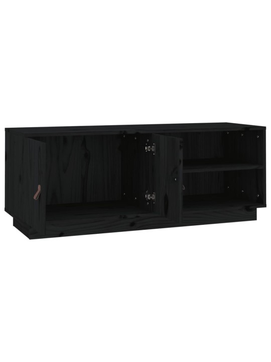 TV skříňka černá 105 x 34 x 40 cm masivní borové dřevo