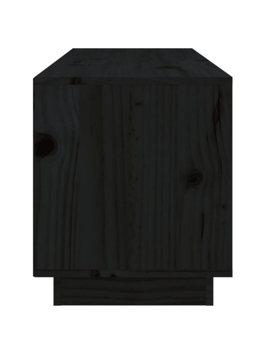 TV skříňka černá 105 x 34 x 40 cm masivní borové dřevo