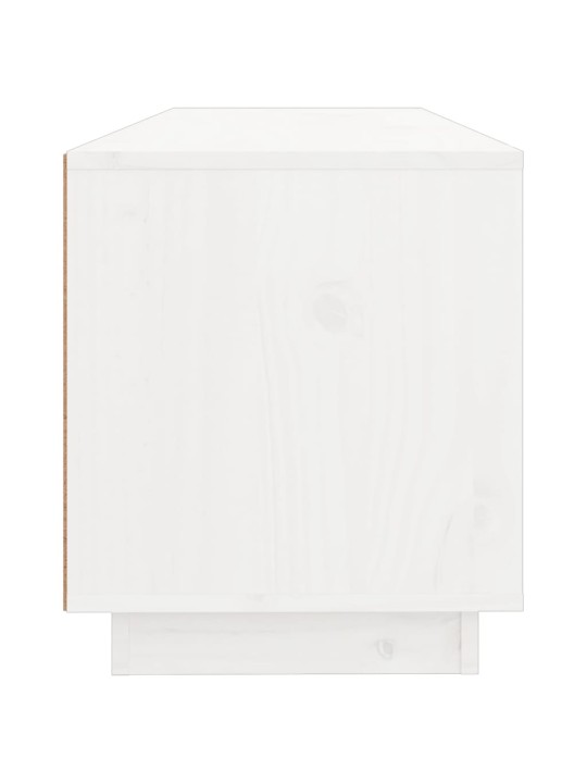 TV skříňka bílá 100 x 34 x 40 cm masivní borové dřevo