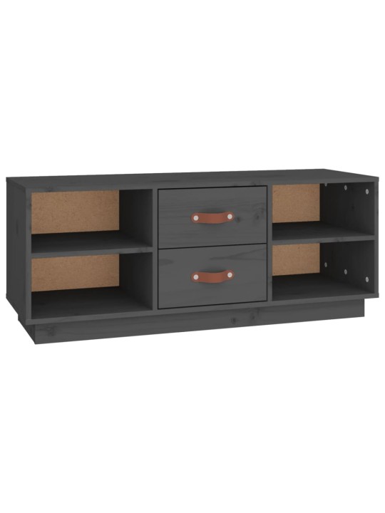 TV skříňka šedá 100 x 34 x 40 cm masivní borové dřevo