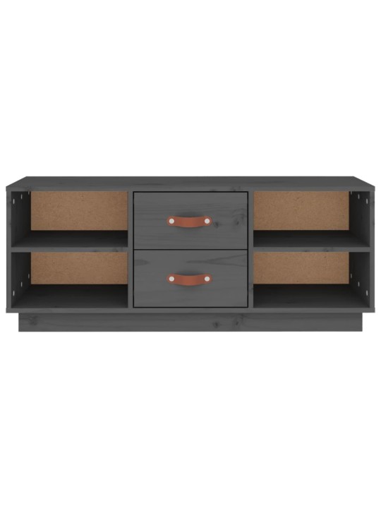 TV skříňka šedá 100 x 34 x 40 cm masivní borové dřevo