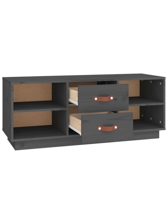 TV skříňka šedá 100 x 34 x 40 cm masivní borové dřevo