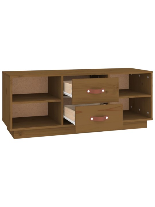TV skříňka medově hnědá 100 x 34 x 40 cm masivní borové dřevo