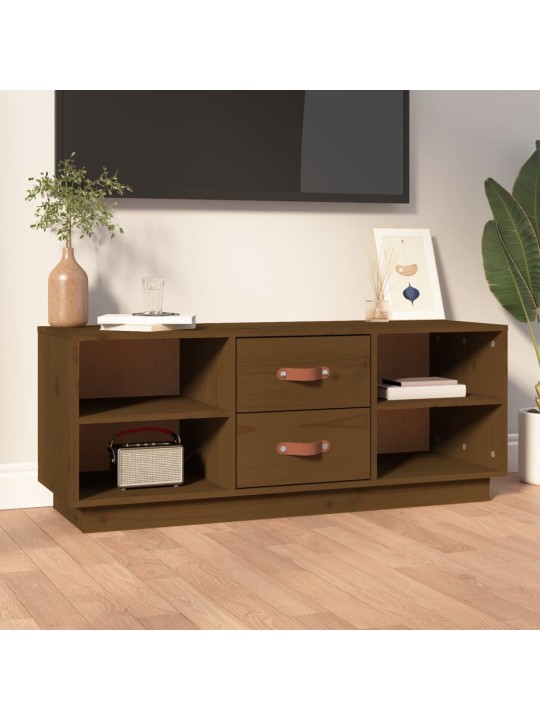 TV skříňka medově hnědá 100 x 34 x 40 cm masivní borové dřevo