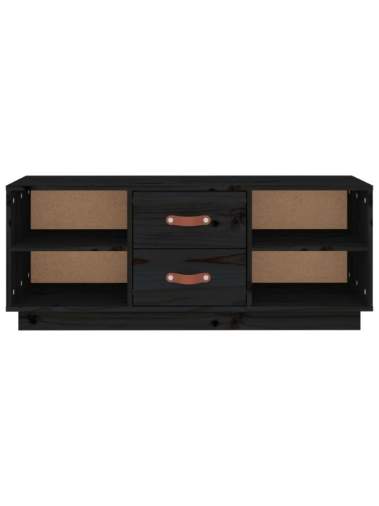 TV skříňka černá 100 x 34 x 40 cm masivní borové dřevo