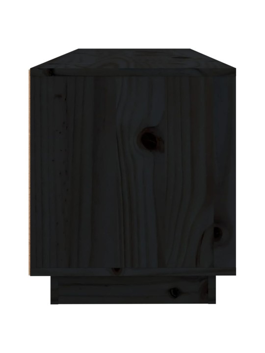 TV skříňka černá 100 x 34 x 40 cm masivní borové dřevo
