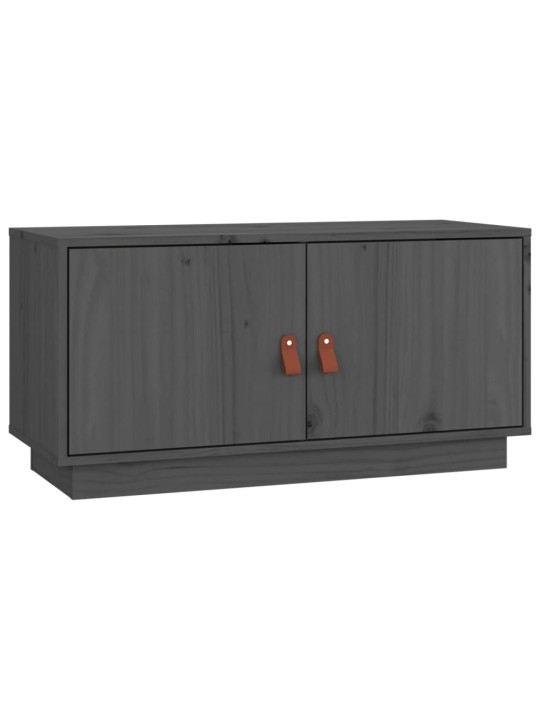 TV skříňka šedá 80 x 34 x 40 cm masivní borové dřevo