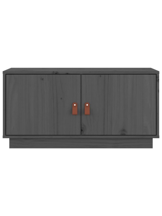 TV skříňka šedá 80 x 34 x 40 cm masivní borové dřevo