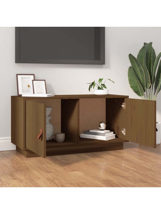 TV skříňka medově hnědá 80 x 34 x 40 cm masivní borové dřevo