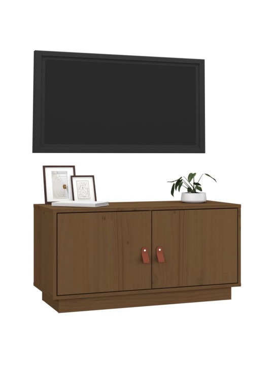 TV skříňka medově hnědá 80 x 34 x 40 cm masivní borové dřevo