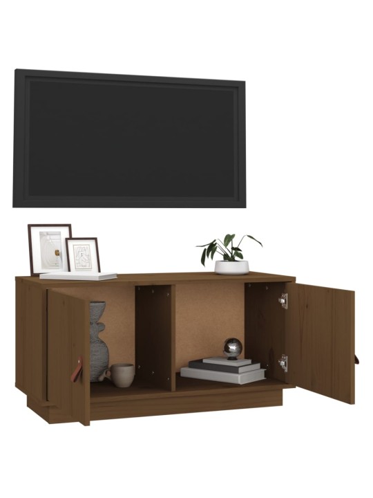 TV skříňka medově hnědá 80 x 34 x 40 cm masivní borové dřevo