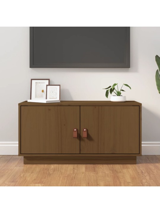 TV skříňka medově hnědá 80 x 34 x 40 cm masivní borové dřevo