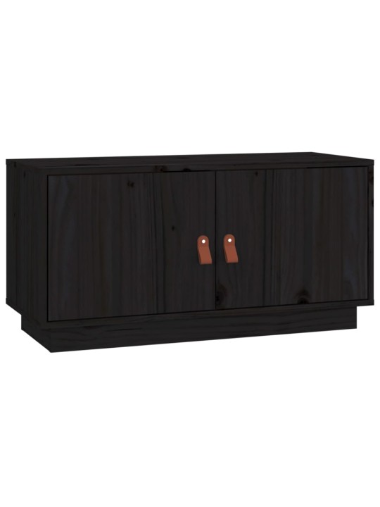 TV skříňka černá 80 x 34 x 40 cm masivní borové dřevo