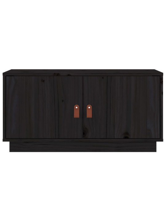TV skříňka černá 80 x 34 x 40 cm masivní borové dřevo