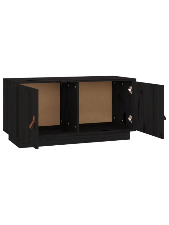 TV skříňka černá 80 x 34 x 40 cm masivní borové dřevo
