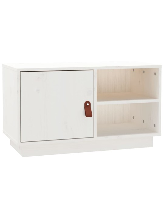 TV skříňka bílá 70 x 34 x 40 cm masivní borové dřevo