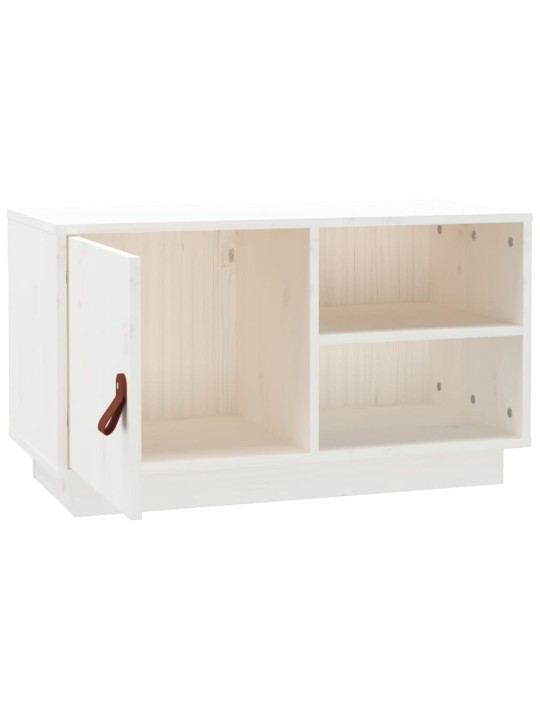 TV skříňka bílá 70 x 34 x 40 cm masivní borové dřevo