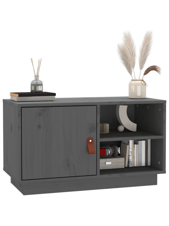 TV skříňka šedá 70 x 34 x 40 cm masivní borové dřevo