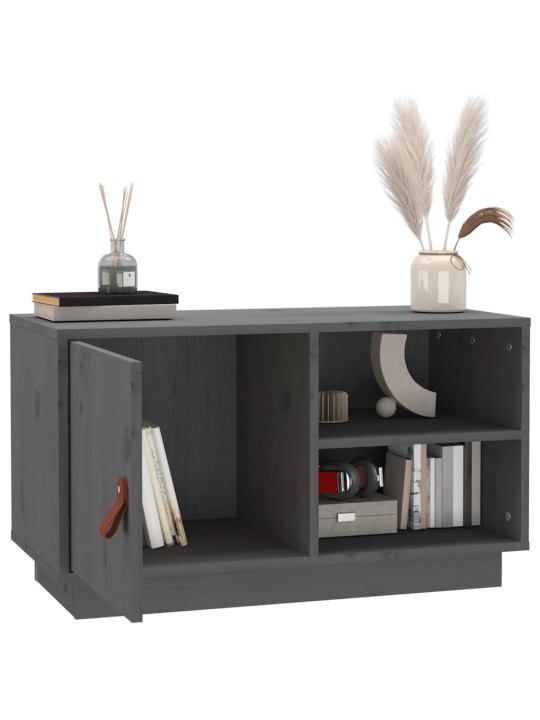 TV skříňka šedá 70 x 34 x 40 cm masivní borové dřevo