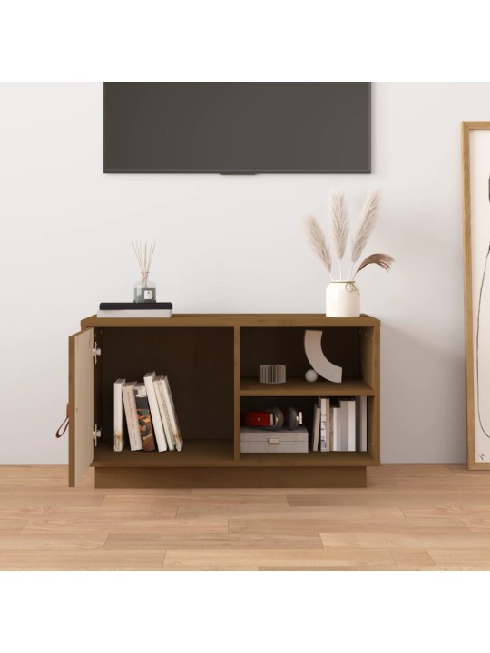 TV skříňka medově hnědá 70 x 34 x 40 cm masivní borové dřevo