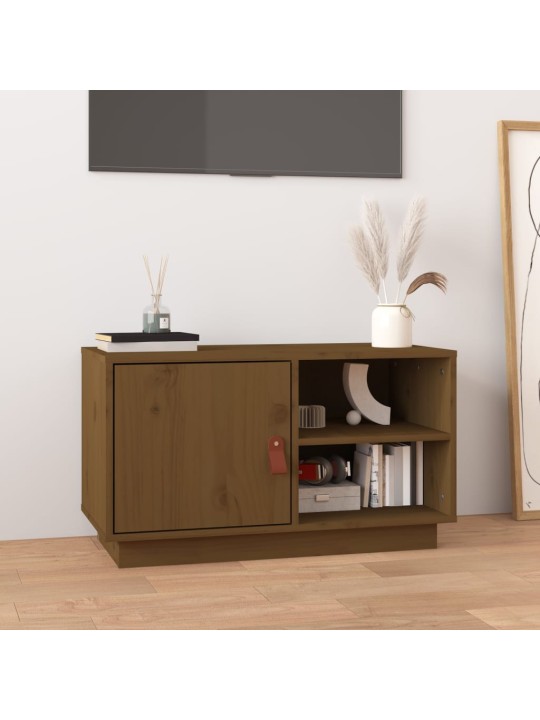 TV skříňka medově hnědá 70 x 34 x 40 cm masivní borové dřevo