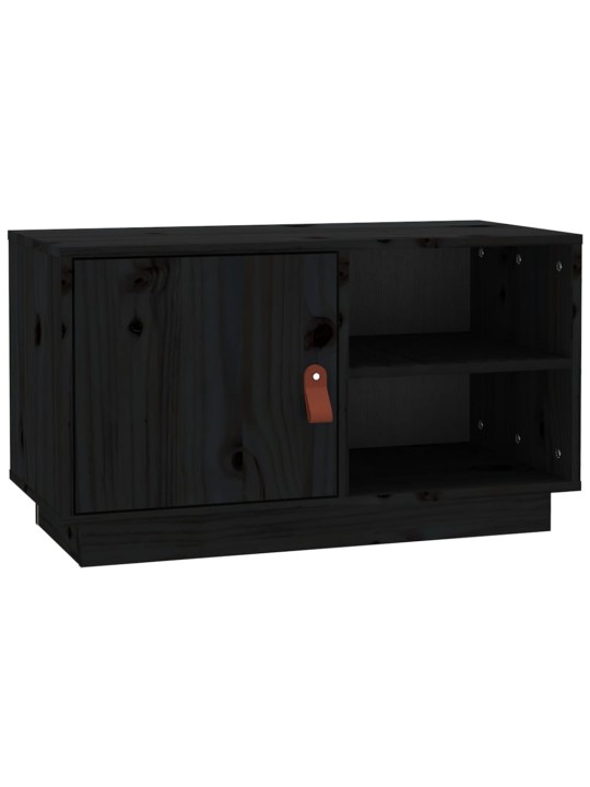 TV skříňka černá 70 x 34 x 40 cm masivní borové dřevo