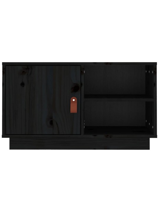 TV skříňka černá 70 x 34 x 40 cm masivní borové dřevo