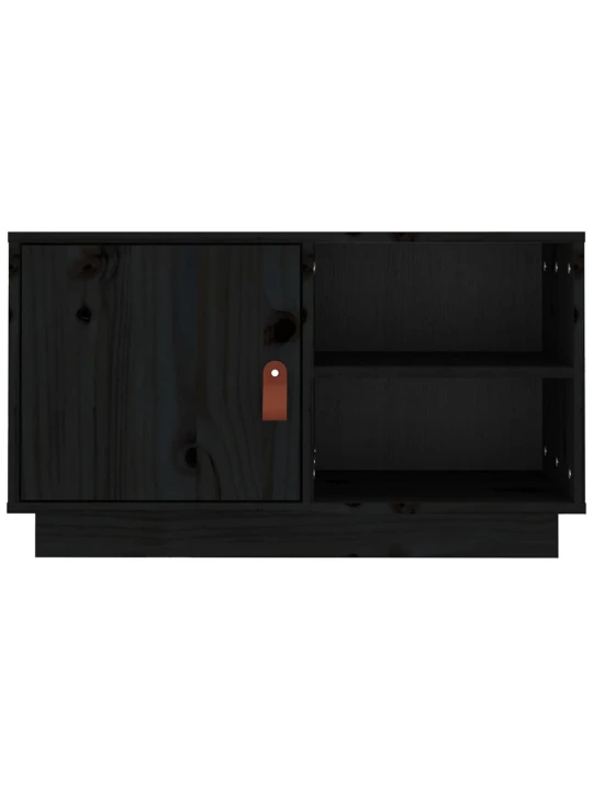 TV skříňka černá 70 x 34 x 40 cm masivní borové dřevo
