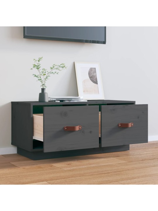 TV skříňka šedá 80 x 34 x 35 cm masivní borové dřevo