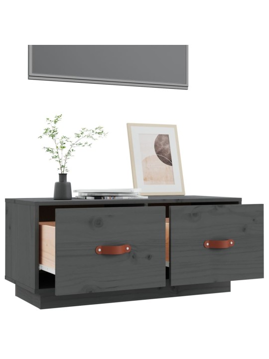 TV skříňka šedá 80 x 34 x 35 cm masivní borové dřevo