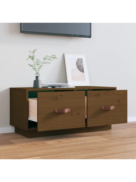 TV skříňka medově hnědá 80 x 34 x 35 cm masivní borové dřevo