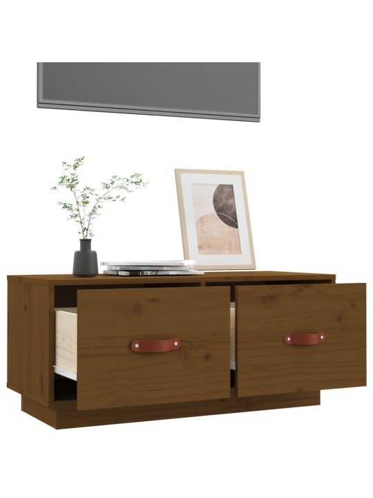 TV skříňka medově hnědá 80 x 34 x 35 cm masivní borové dřevo